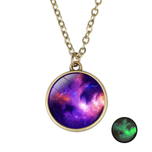 COLLIER PLANETE DOUBLE FACE LUMINEUSE