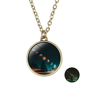 COLLIER PLANETE DOUBLE FACE LUMINEUSE