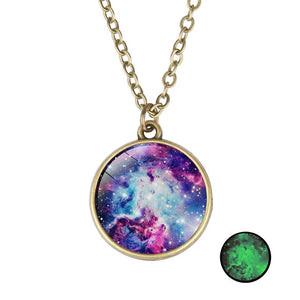 COLLIER PLANETE DOUBLE FACE LUMINEUSE