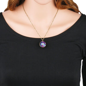 COLLIER PLANETE DOUBLE FACE LUMINEUSE